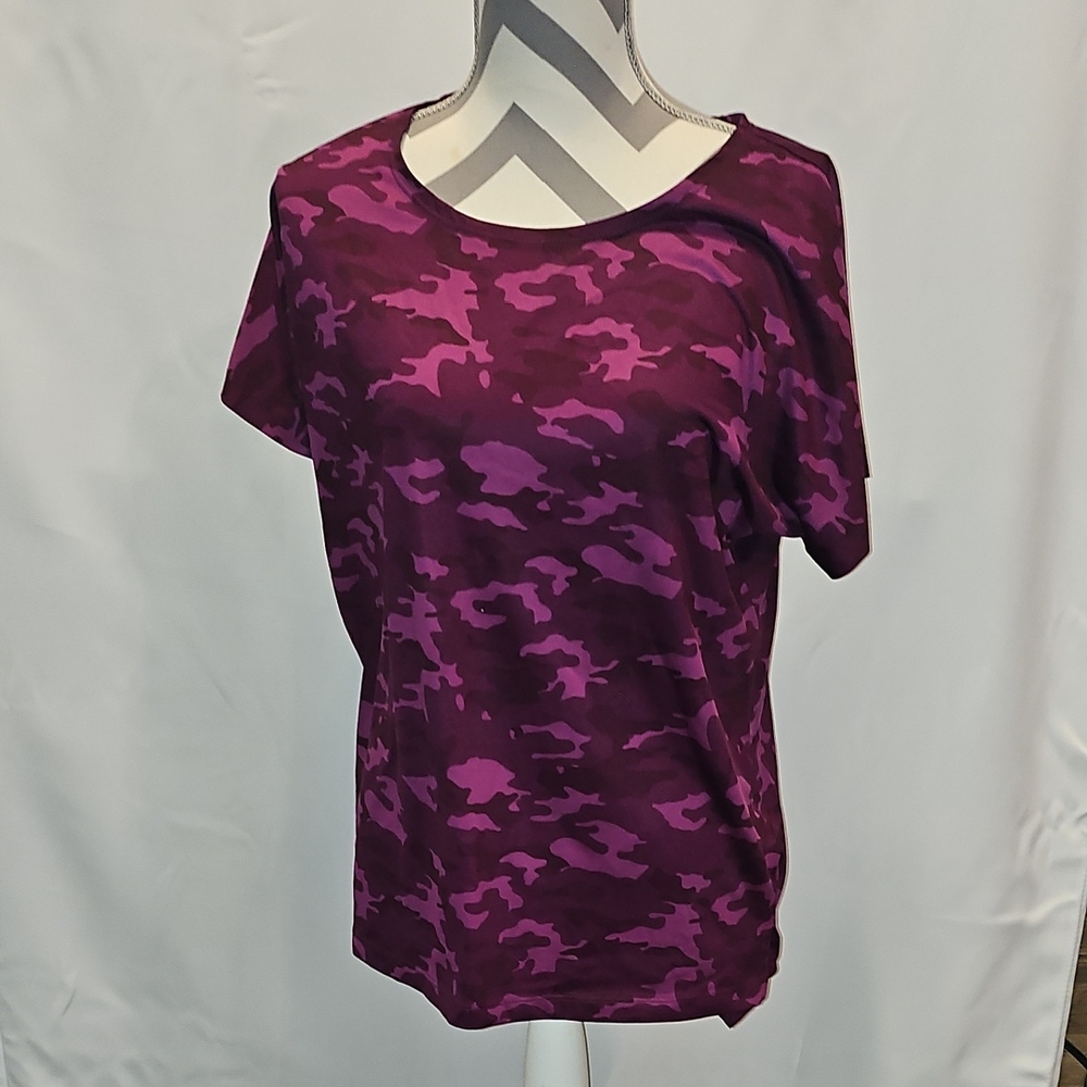 Ideology Women's Short Sleeve Top - Camouflage Purple